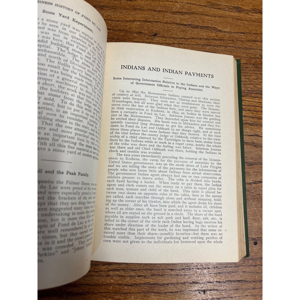 1905 Incidents and Anecdotes of Early Days and History of Business Fond du Lac, Wisconsin WI Antique Hardcover Book