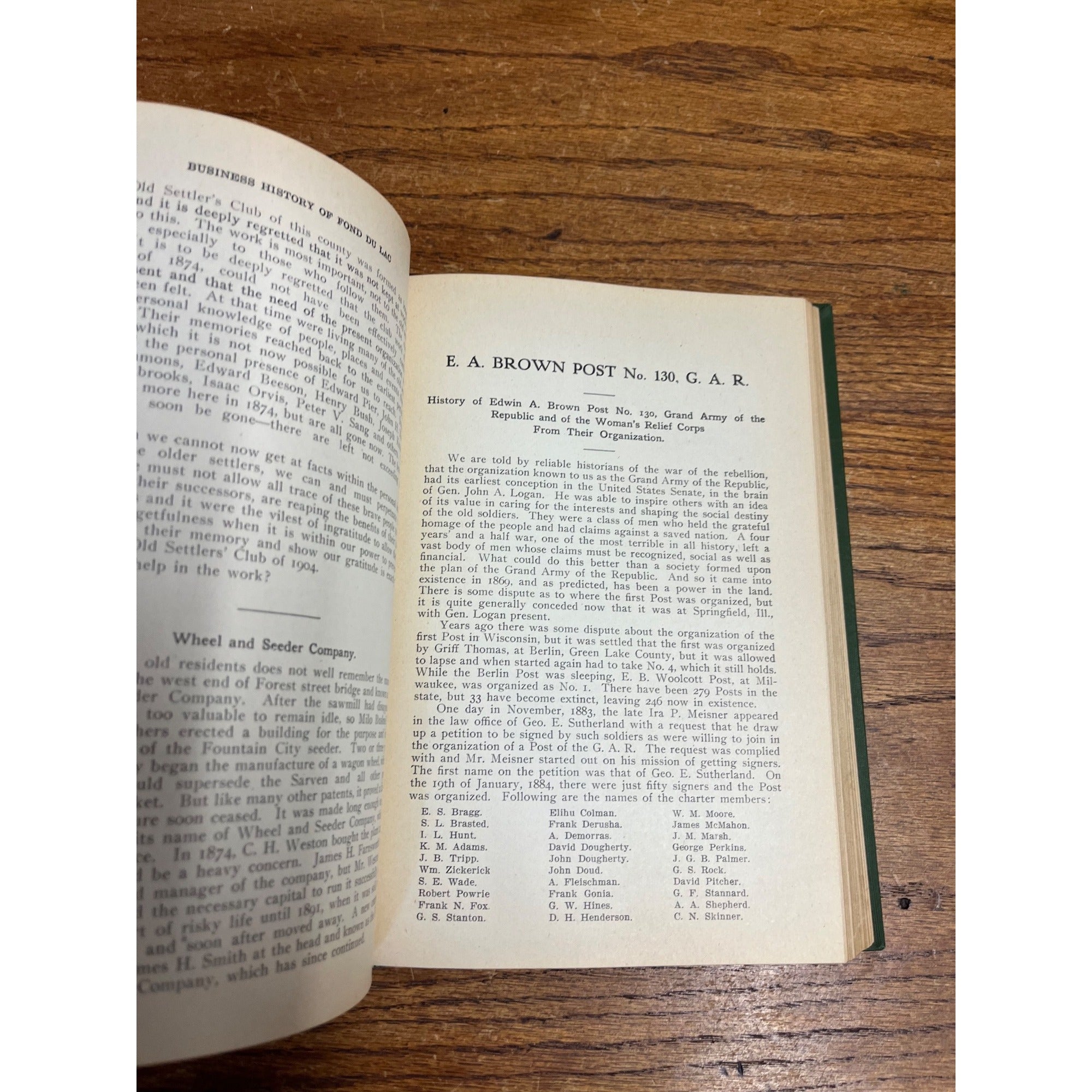 1905 Incidents and Anecdotes of Early Days and History of Business Fond du Lac, Wisconsin WI Antique Hardcover Book
