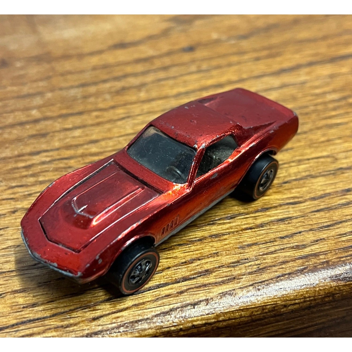 Vintage 1968 Hot Wheels Redline Custom Corvette Red w/ Brown Int. US - Very Good