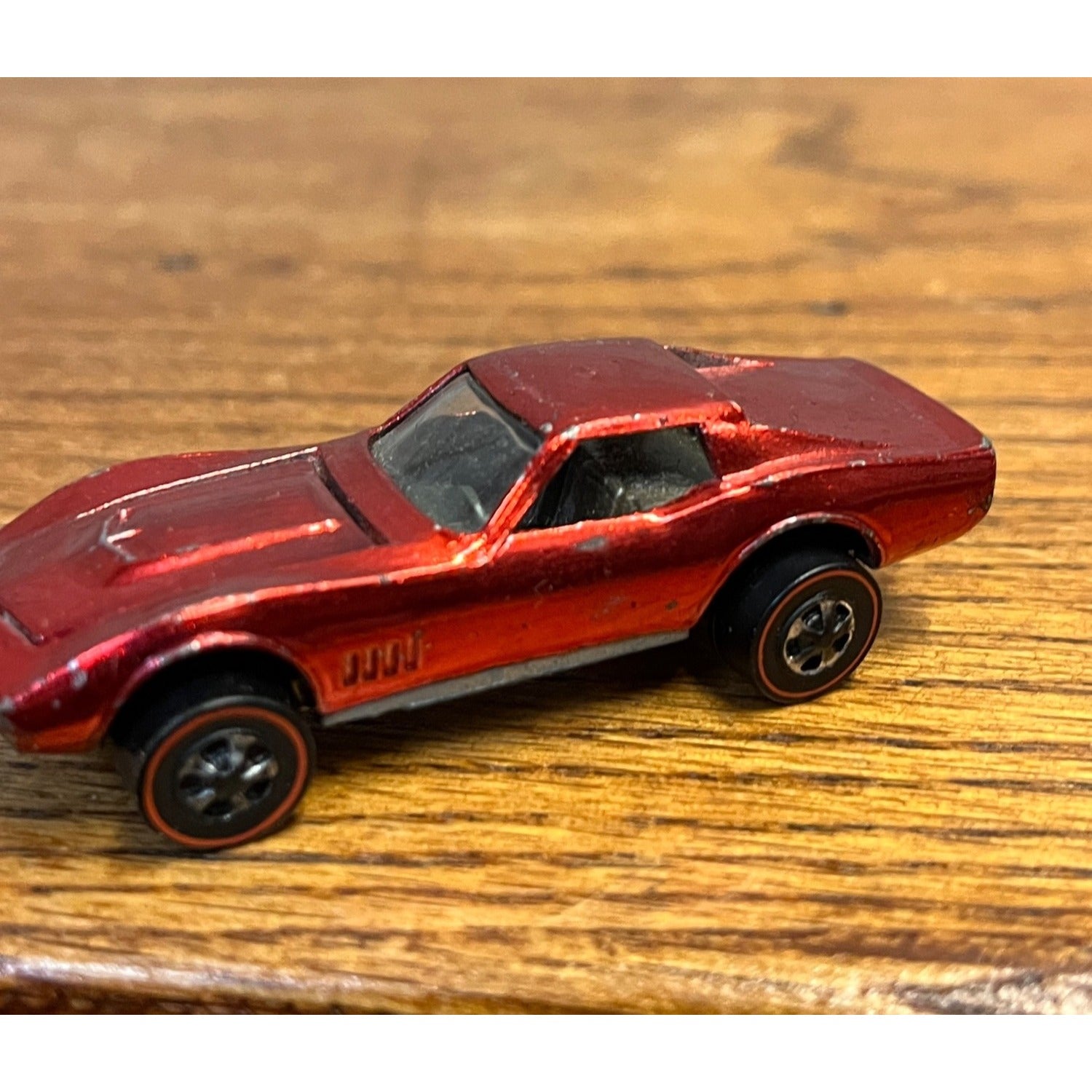 Vintage 1968 Hot Wheels Redline Custom Corvette Red w/ Brown Int. US - Very Good