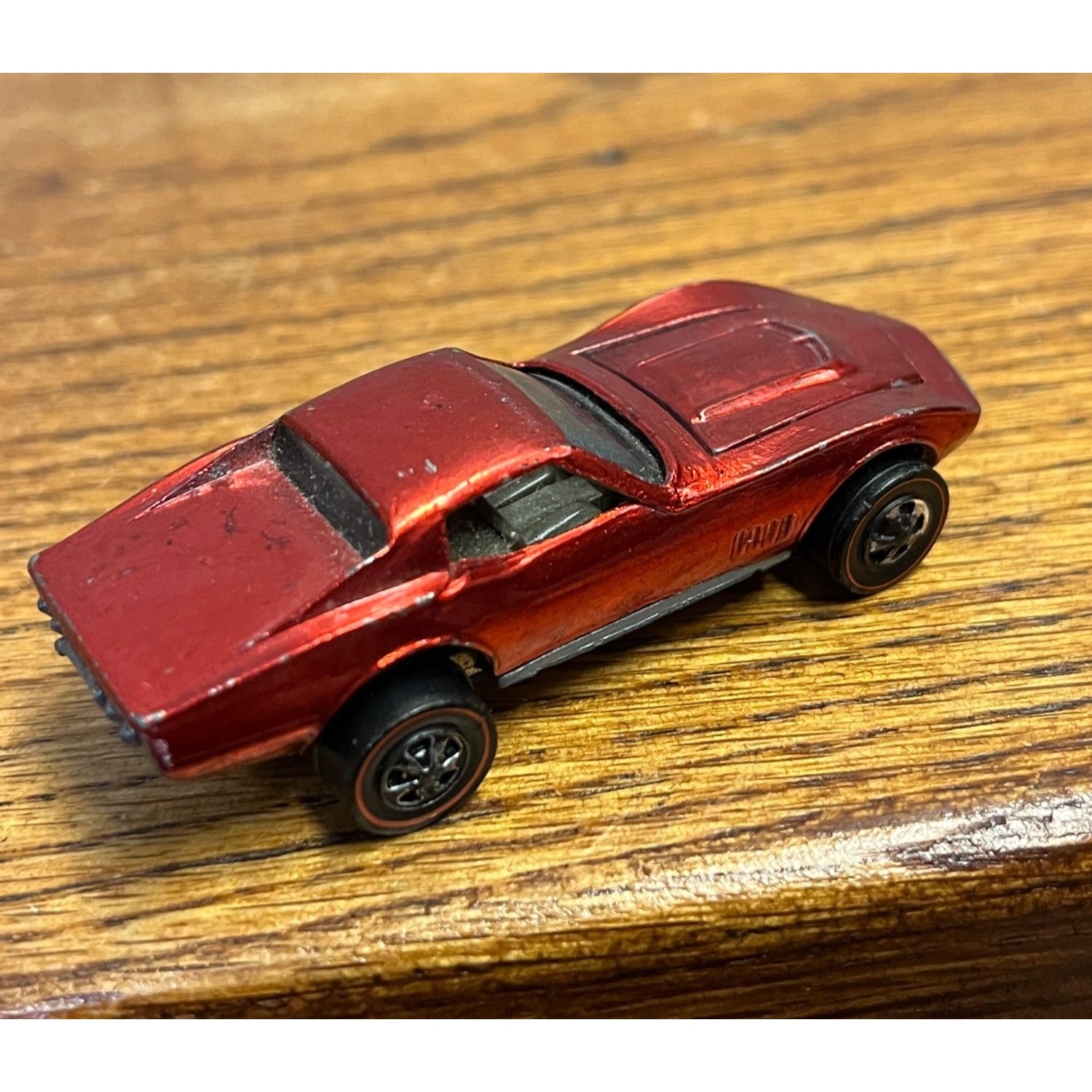 Vintage 1968 Hot Wheels Redline Custom Corvette Red w/ Brown Int. US - Very Good