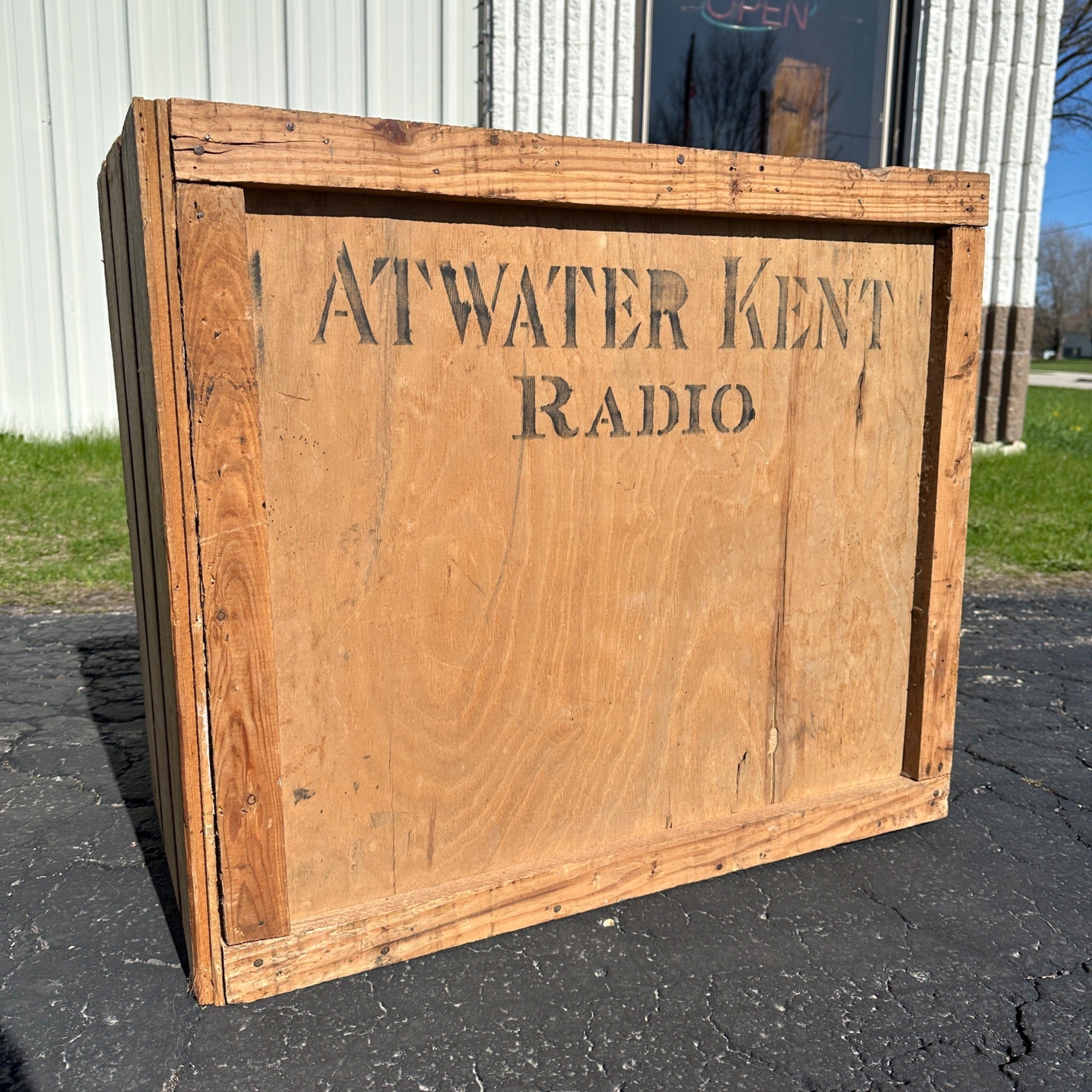 Vintage Atwater Kent Radio Advertising Wooden Shipping Crate
