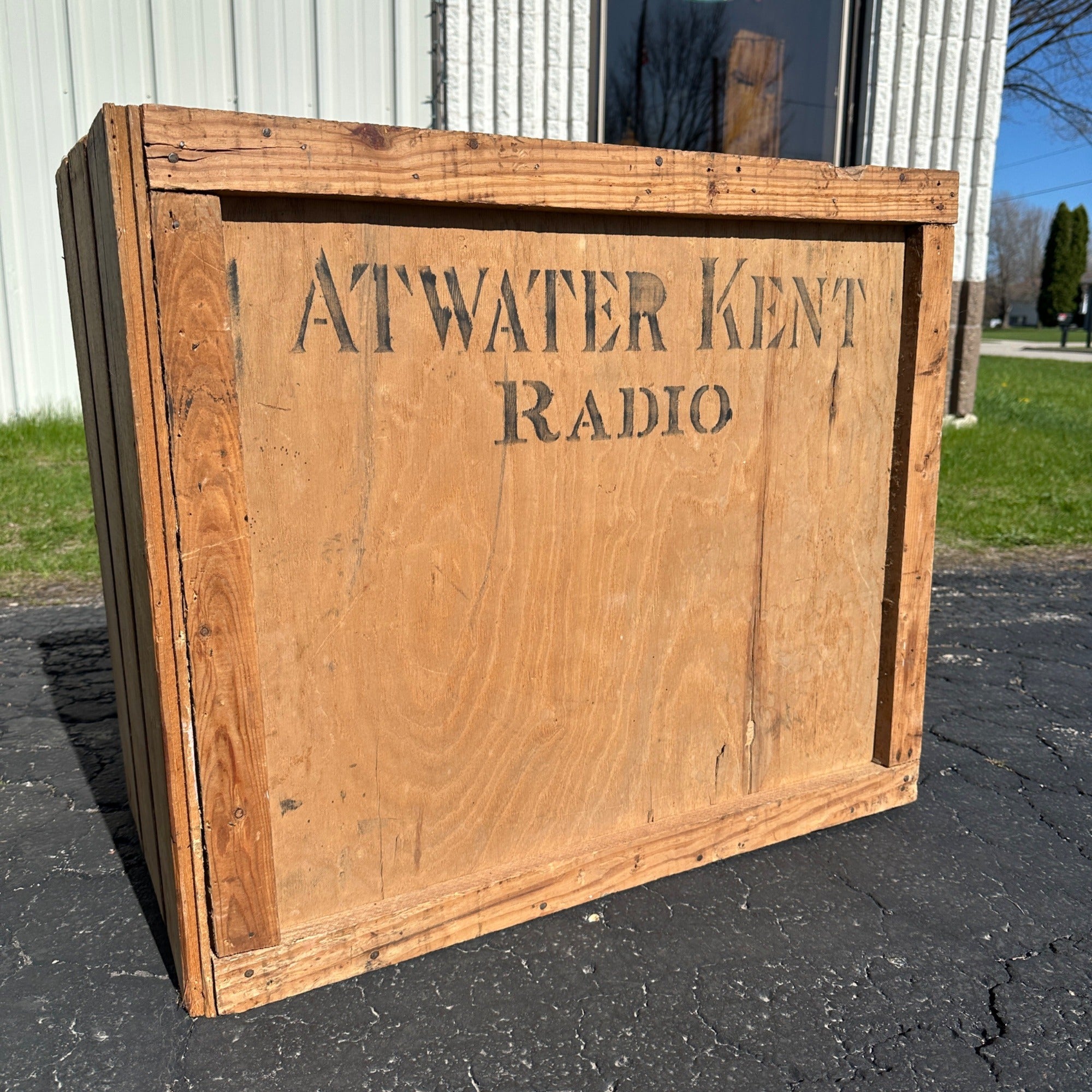 Vintage Atwater Kent Radio Advertising Wooden Shipping Crate