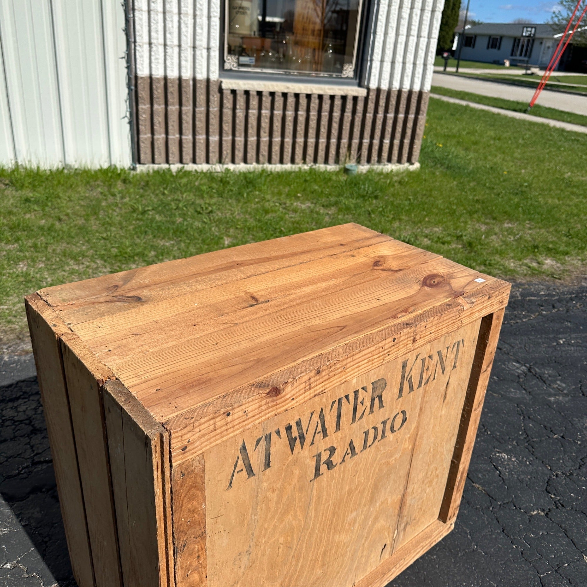Vintage Atwater Kent Radio Advertising Wooden Shipping Crate