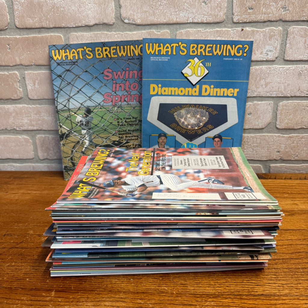 1980s-1990’s WHATS BREWING - Milwaukee Brewers baseball magazine lot