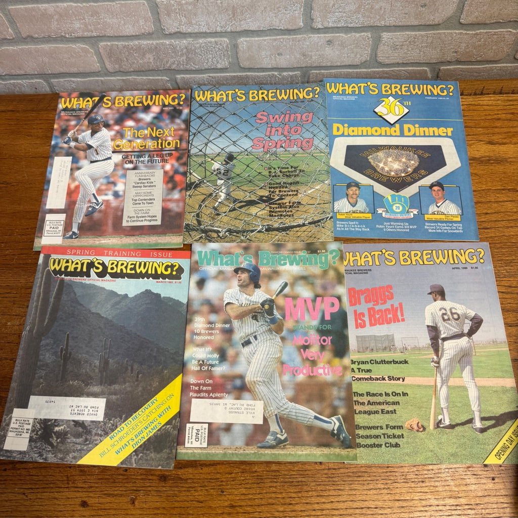 1980s-1990’s WHATS BREWING - Milwaukee Brewers baseball magazine lot