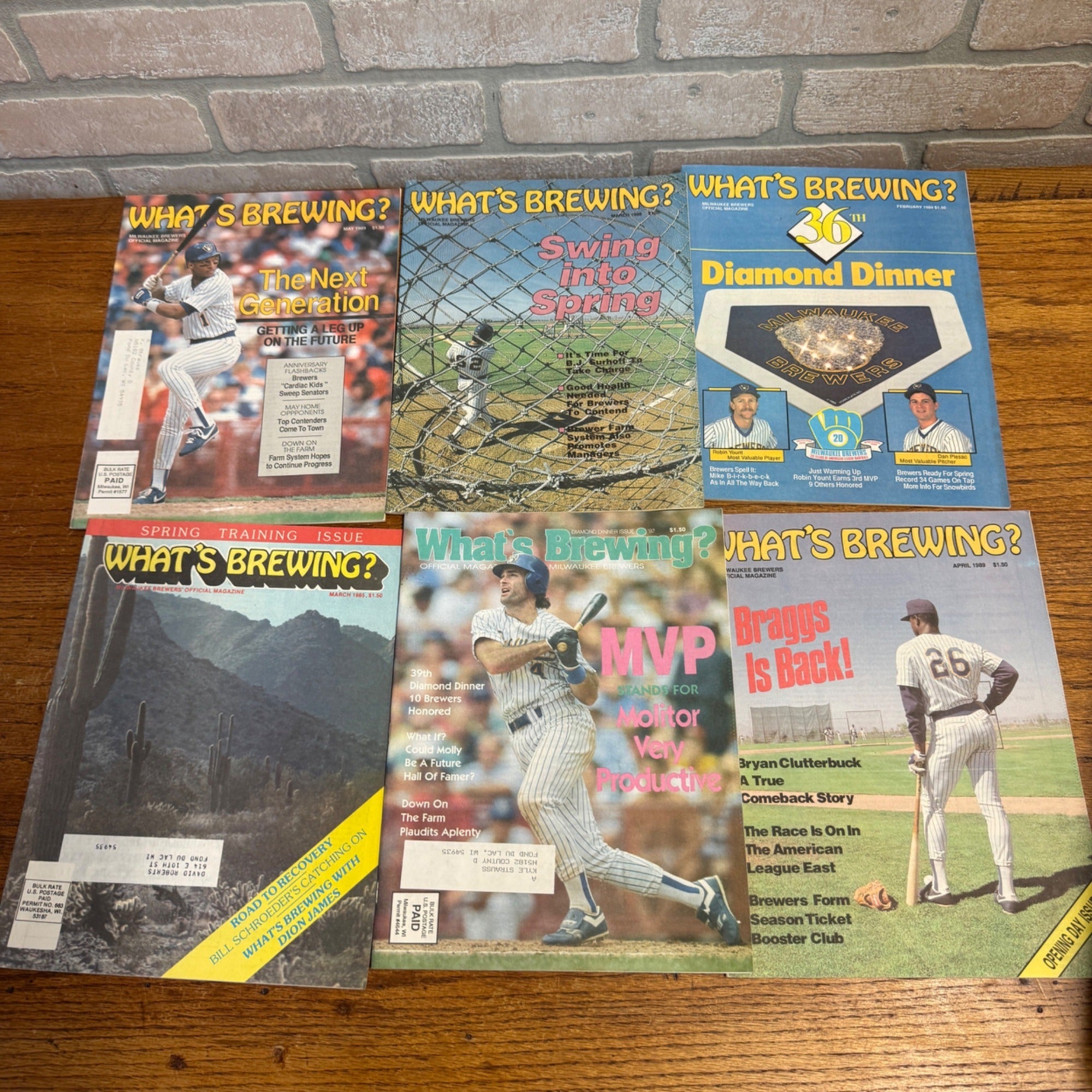 1980s-1990’s WHATS BREWING - Milwaukee Brewers baseball magazine lot