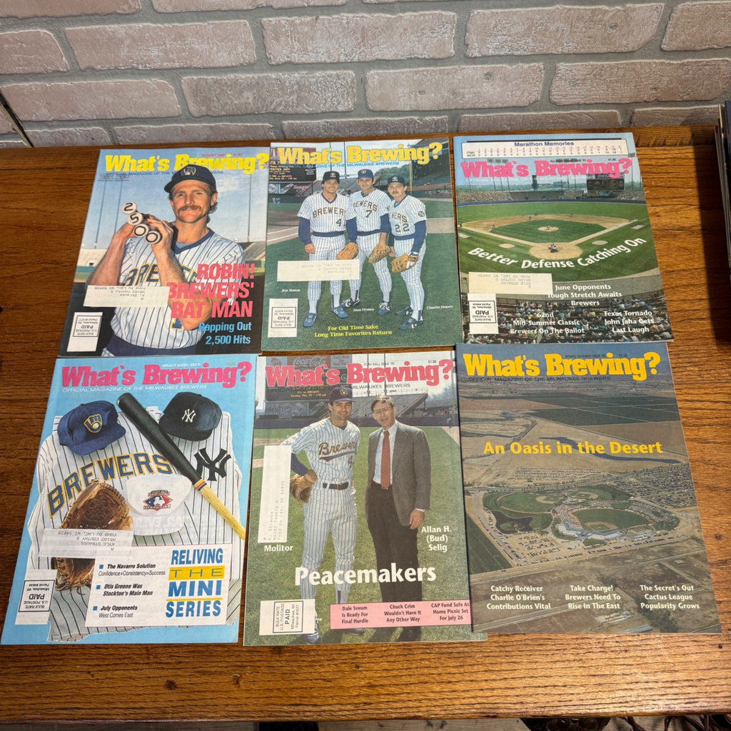 1980s-1990’s WHATS BREWING - Milwaukee Brewers baseball magazine lot
