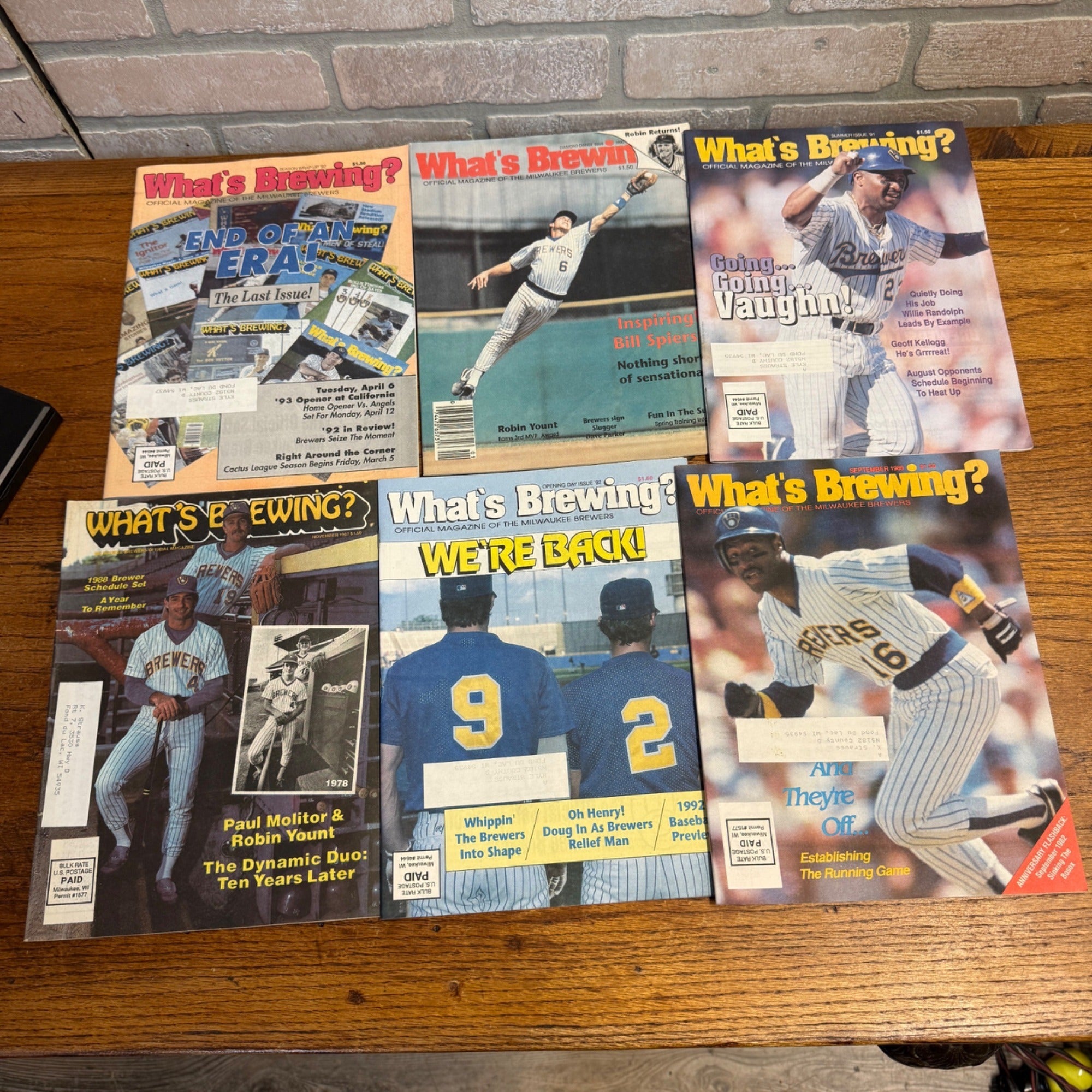 1980s-1990’s WHATS BREWING - Milwaukee Brewers baseball magazine lot