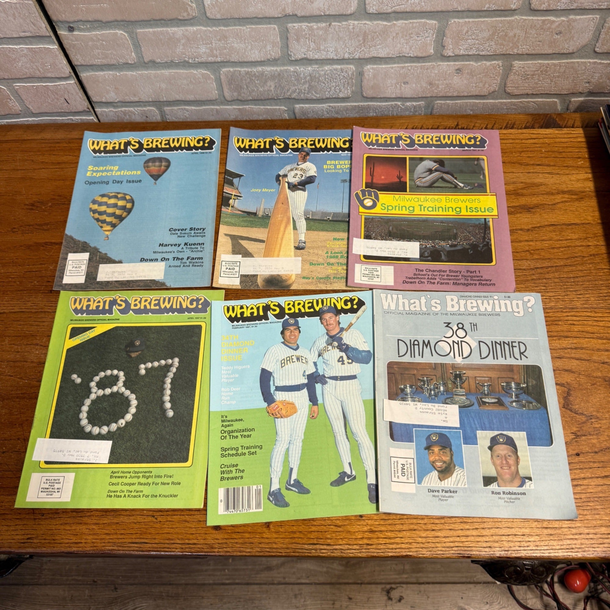 1980s-1990’s WHATS BREWING - Milwaukee Brewers baseball magazine lot