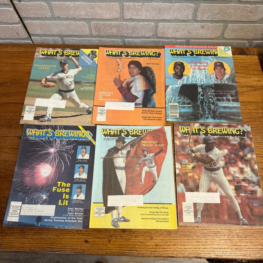 1980s-1990’s WHATS BREWING - Milwaukee Brewers baseball magazine lot