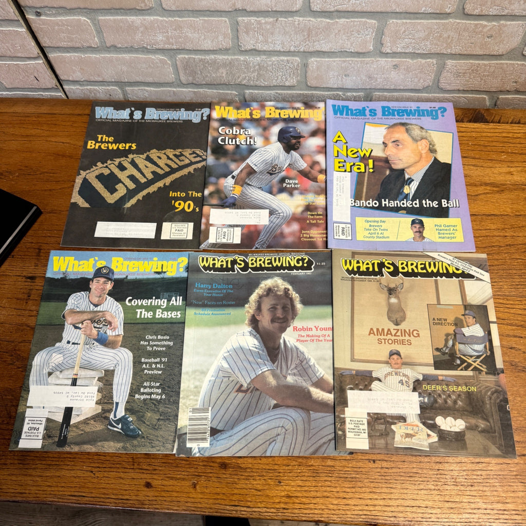 1980s-1990’s WHATS BREWING - Milwaukee Brewers baseball magazine lot