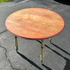 Antique Primitive Rustic Farmhouse Wooden Round Table Red