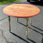 Antique Primitive Rustic Farmhouse Wooden Round Table Red