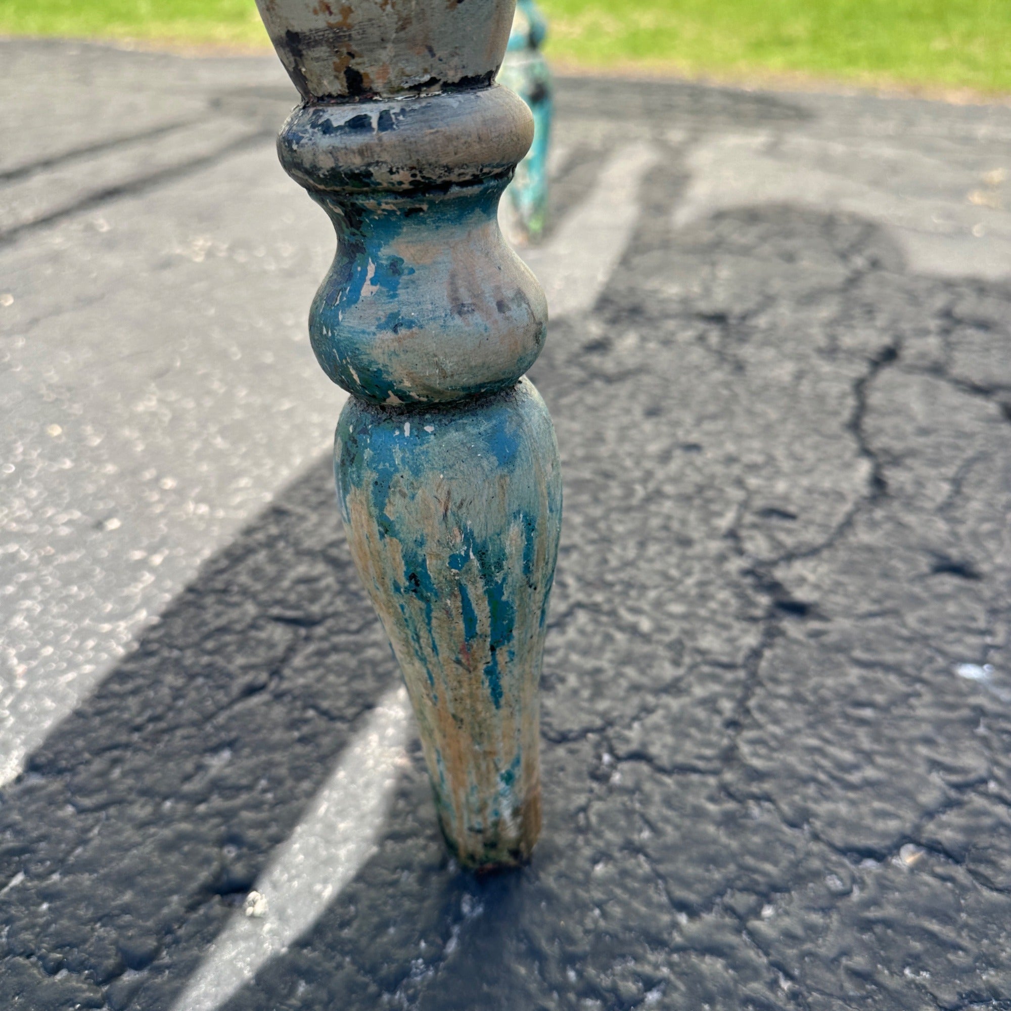 Antique Primitive Rustic Farmhouse Wooden Round Table Red