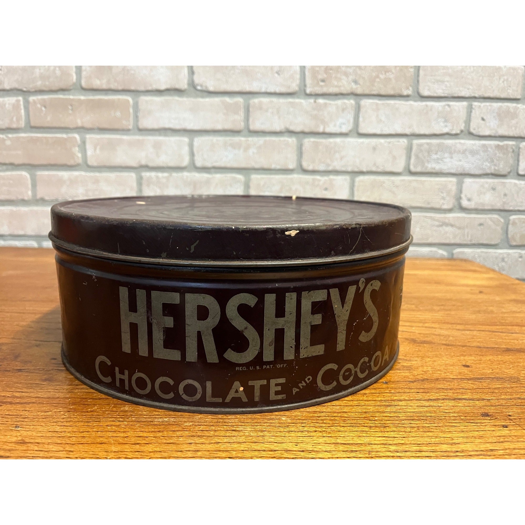 Vintage 12" Diameter Hershey's Chocolate and Cocoa Advertising Food Tin