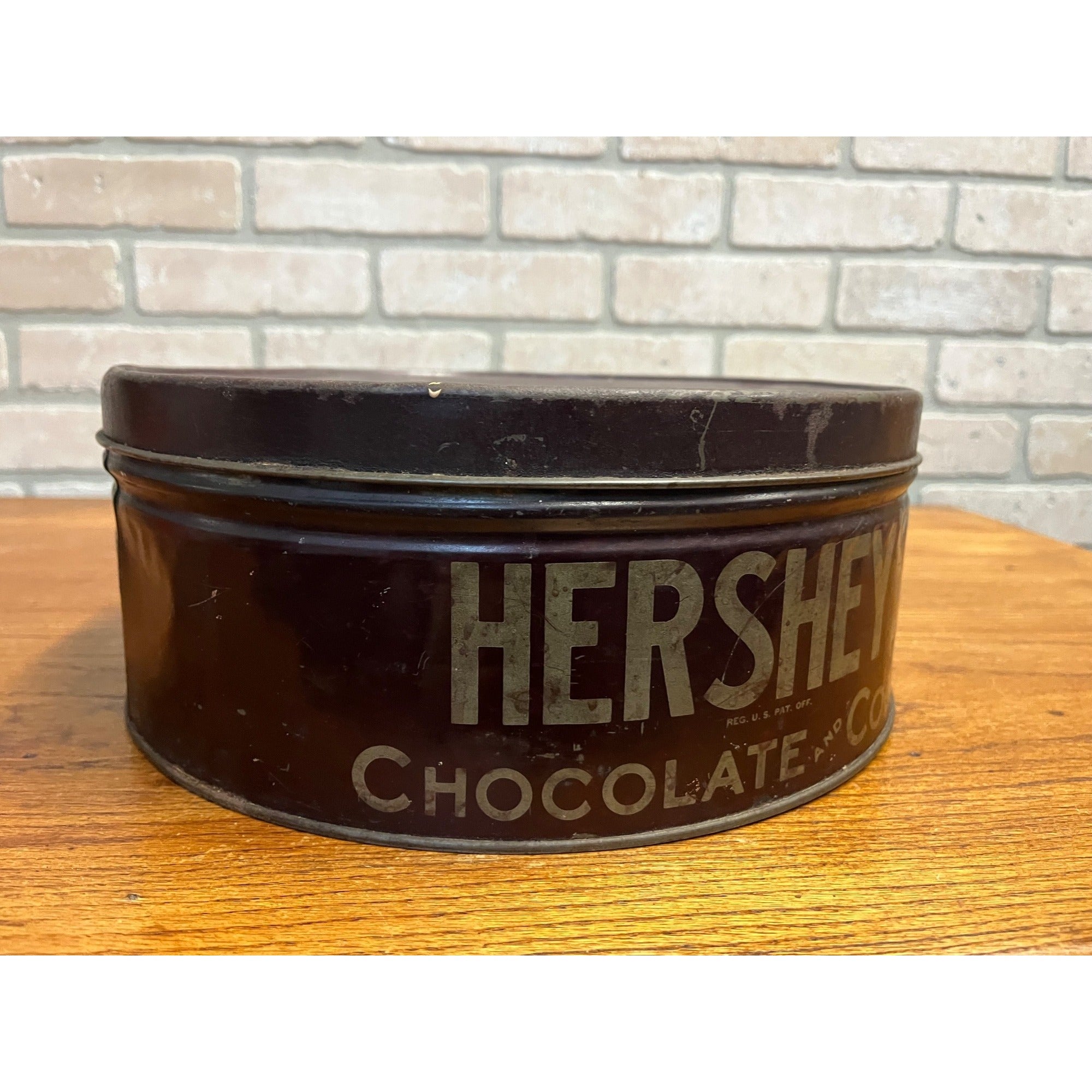 Vintage 12" Diameter Hershey's Chocolate and Cocoa Advertising Food Tin