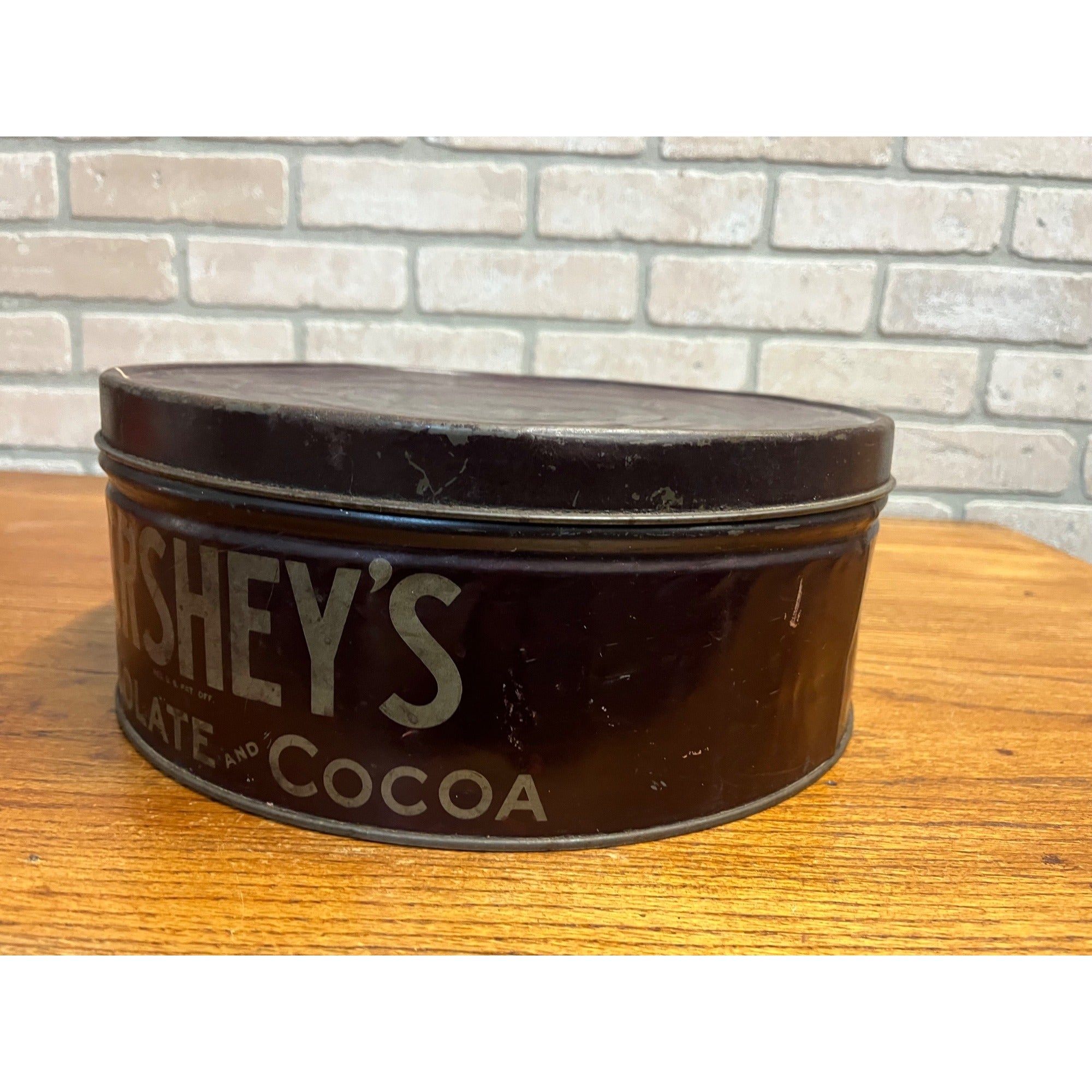 Vintage 12" Diameter Hershey's Chocolate and Cocoa Advertising Food Tin