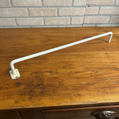 Antique Bent White Milk Glass Towel Bar 23.5" Art Deco w/ One Bracket