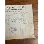 Chilton Wisconsin Invoice Letterheads Meili Ford Malting Co Brewery