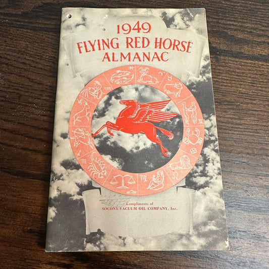 Original 1949 Flying Red Horse Pegasus Mobil Socony Oil Gas Almanac