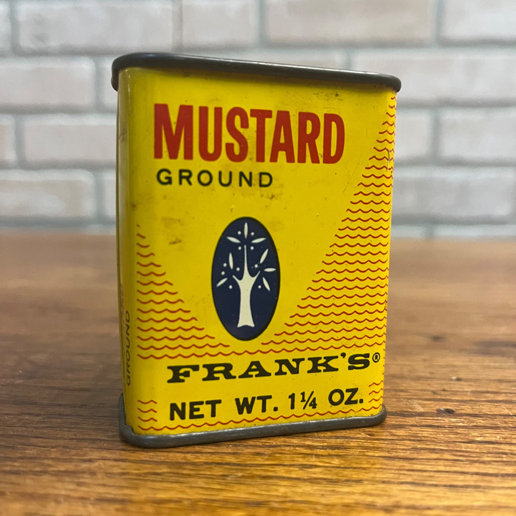 Vintage Frank's Mustard Cincinnati Ohio Tea & Spice Co. Spice Tin Kitchen
