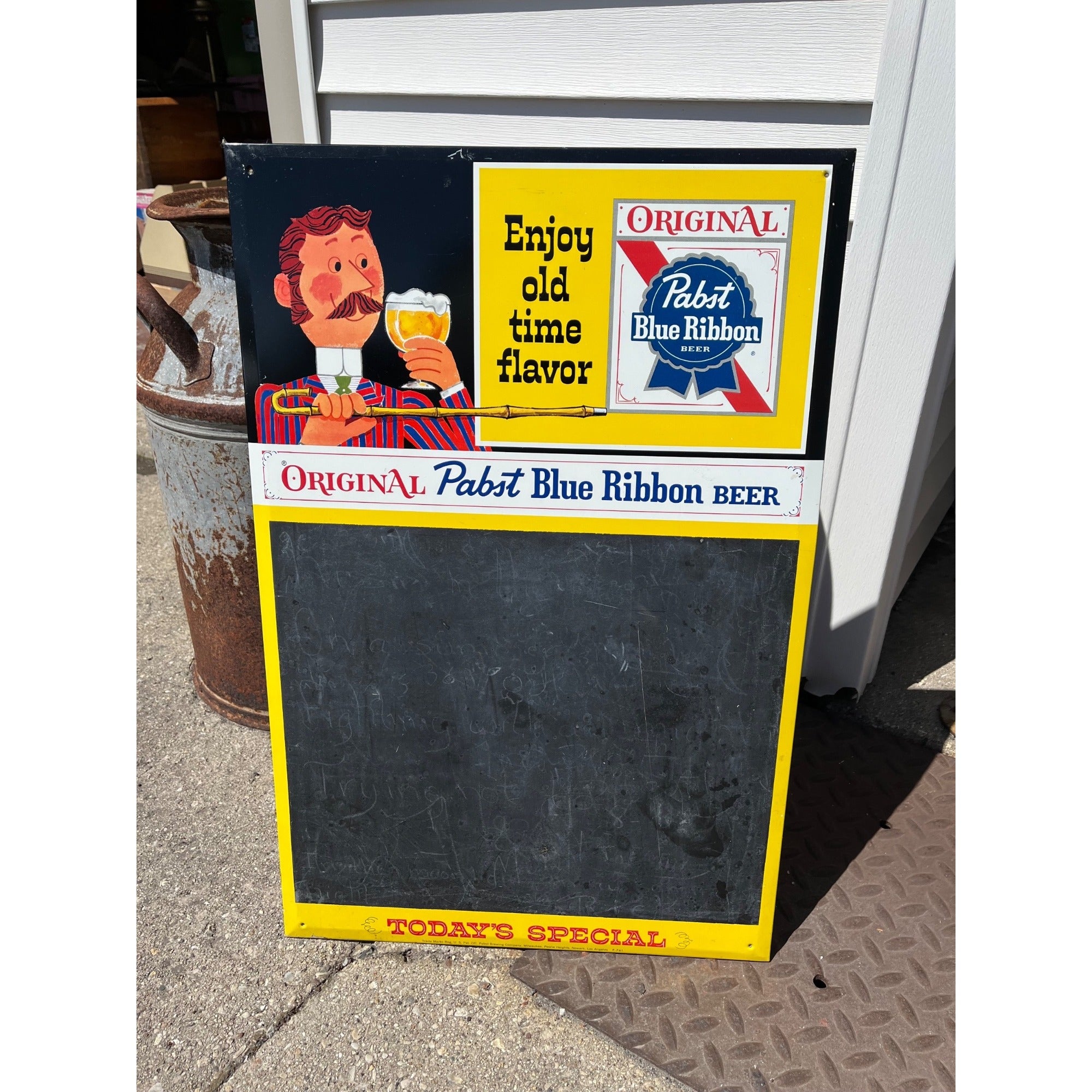 Vintage Pabst Blue Ribbon Beer Waiter Menu Board Advertising Sign