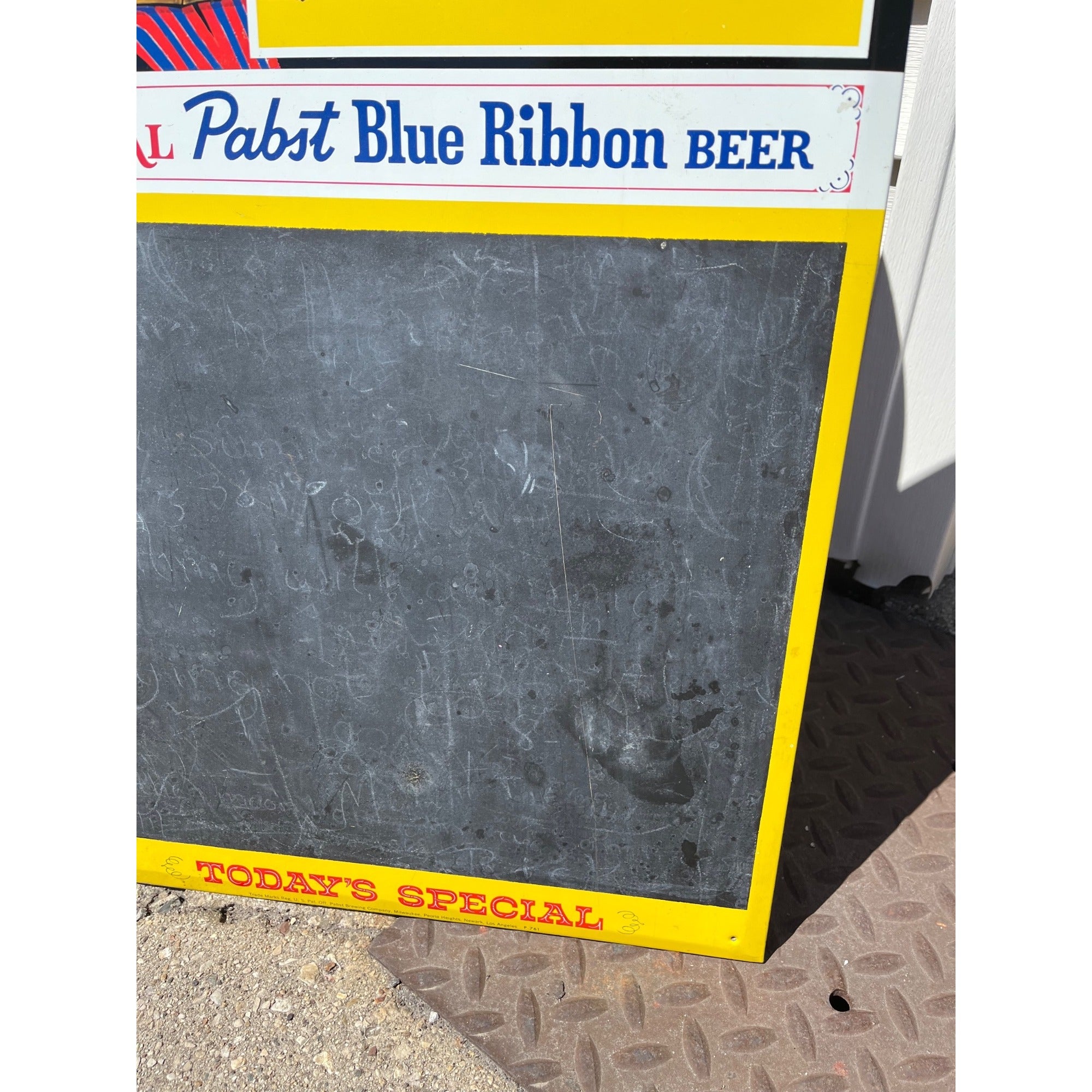 Vintage Pabst Blue Ribbon Beer Waiter Menu Board Advertising Sign