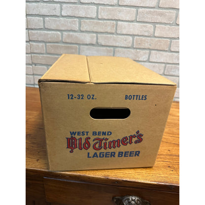 Vintage West Bend Lithia Old Timers Beer 12-Quart Cardboard Case Box Crate WI