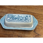 Vintage Royal China Currier & Ives "The Road in Winter" 2 PC Covered Butter Dish