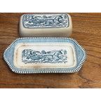 Vintage Royal China Currier & Ives "The Road in Winter" 2 PC Covered Butter Dish