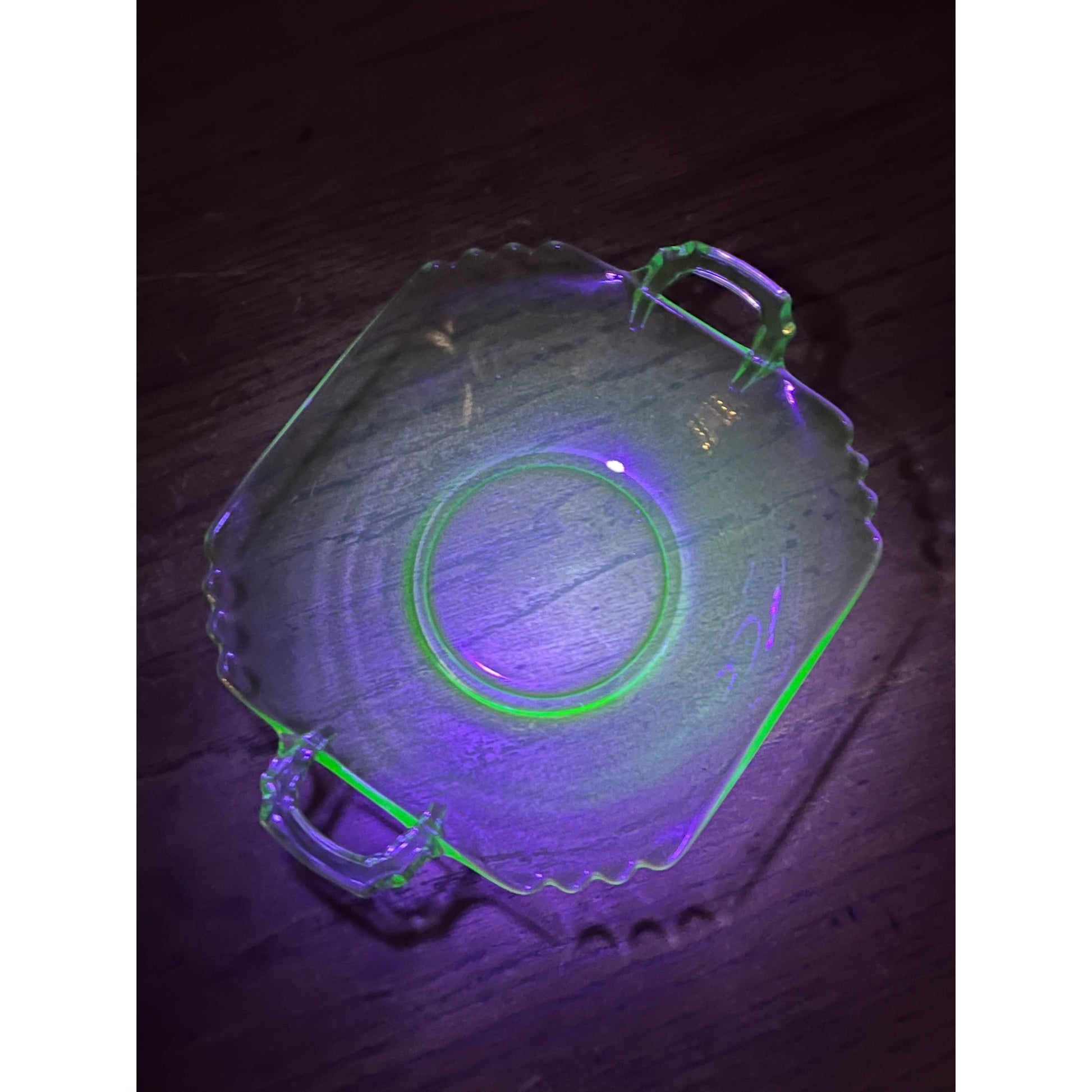 Vintage Fostoria Mayfair Green Vaseline Uranium Glass 6" Bowl Dish Art Deco