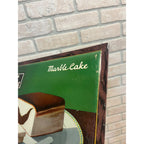 RARE Vintage Early 1900s Drake's Marble Cake Tin Litho TOC Advertising Sign