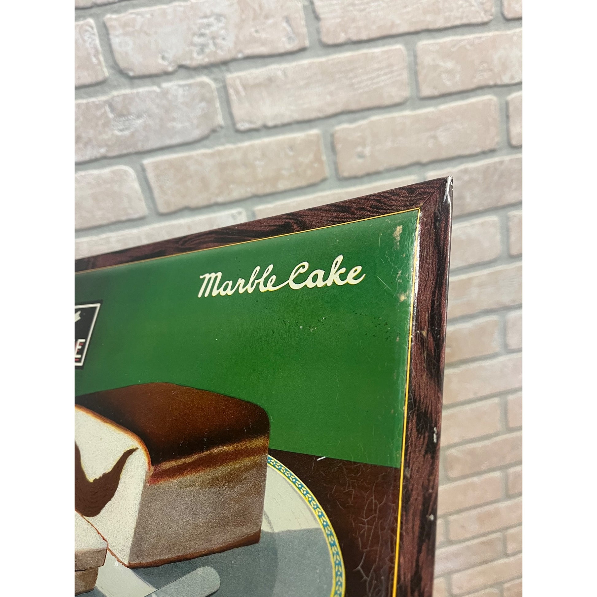 RARE Vintage Early 1900s Drake's Marble Cake Tin Litho TOC Advertising Sign