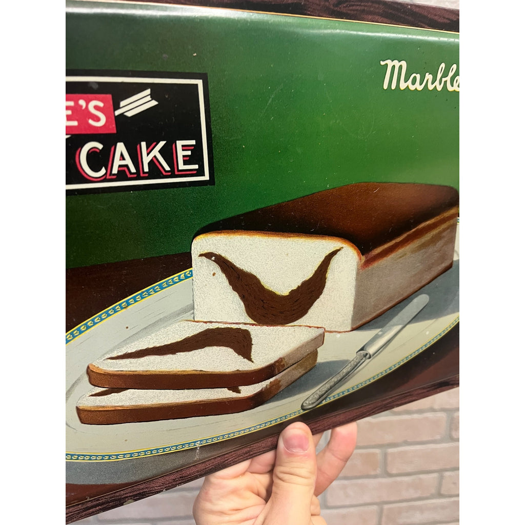 RARE Vintage Early 1900s Drake's Marble Cake Tin Litho TOC Advertising Sign