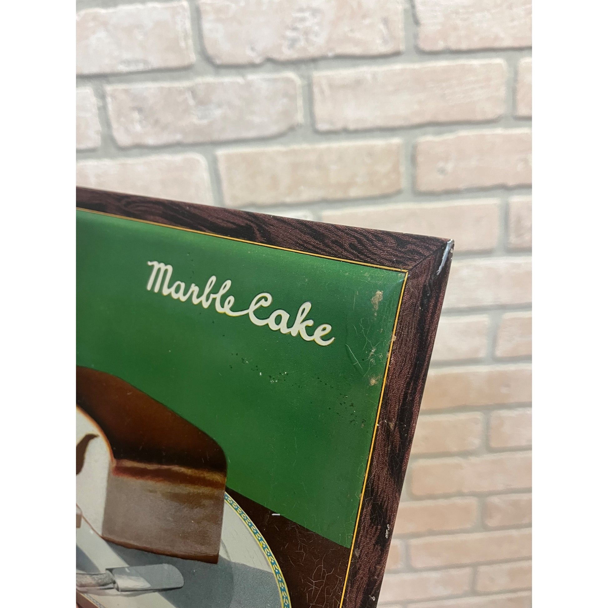 RARE Vintage Early 1900s Drake's Marble Cake Tin Litho TOC Advertising Sign
