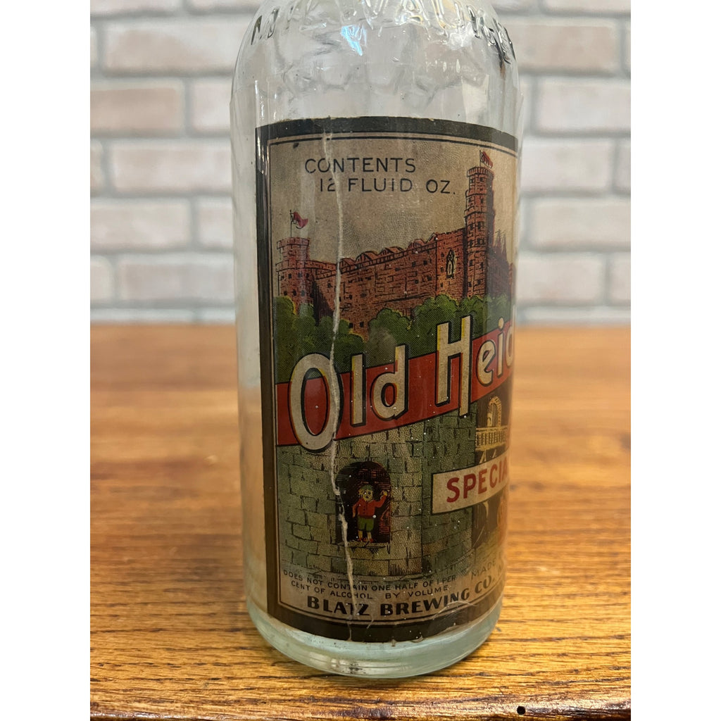 Vintage Blatz Old Heidelberg Beer IRTP Label Bottle Milwaukee 12oz Embossed