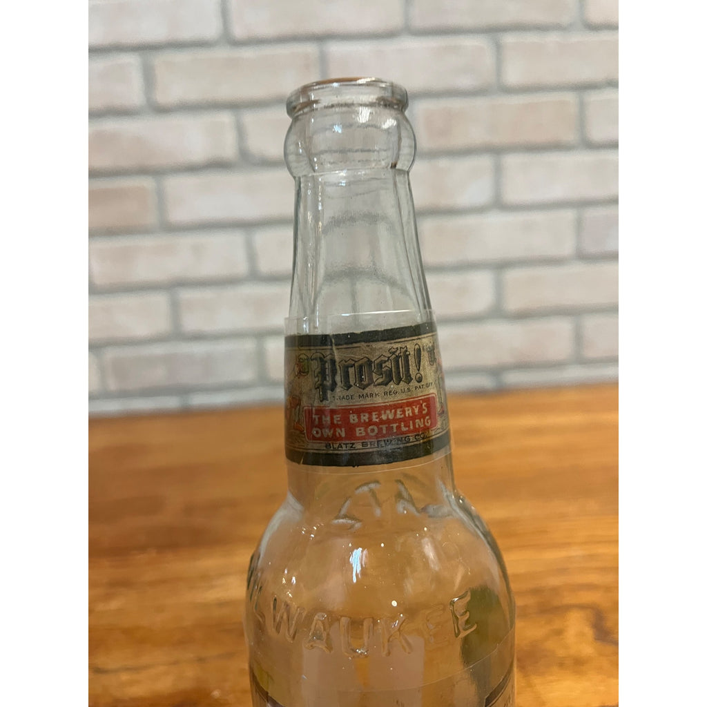 Vintage Blatz Old Heidelberg Beer IRTP Label Bottle Milwaukee 12oz Embossed