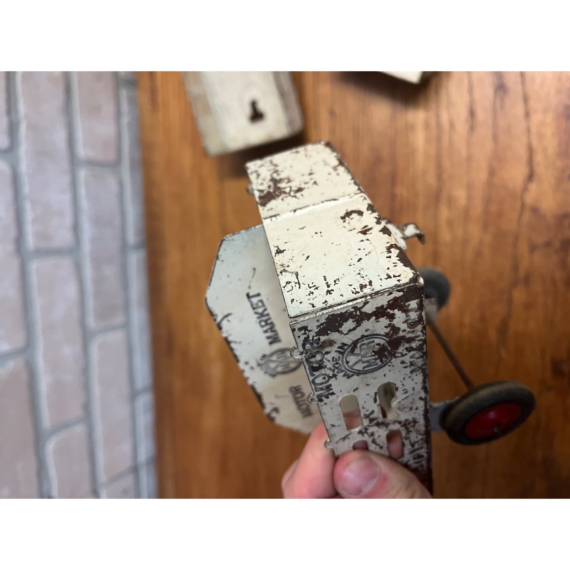 Vintage Marx Pressed Steel Toy Trailers Lot Meadow Brook, Motor Market, Ice