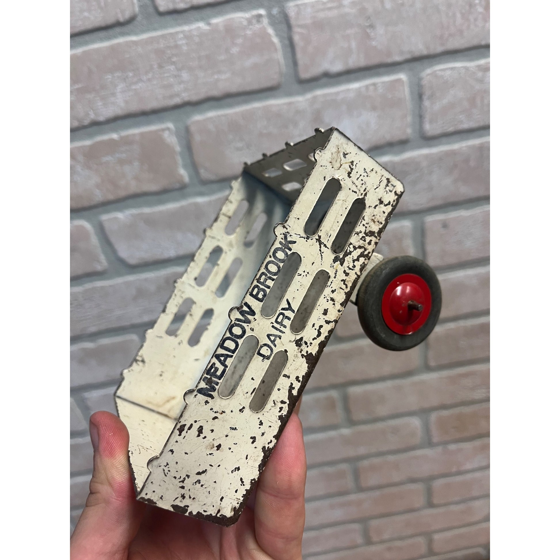 Vintage Marx Pressed Steel Toy Trailers Lot Meadow Brook, Motor Market, Ice