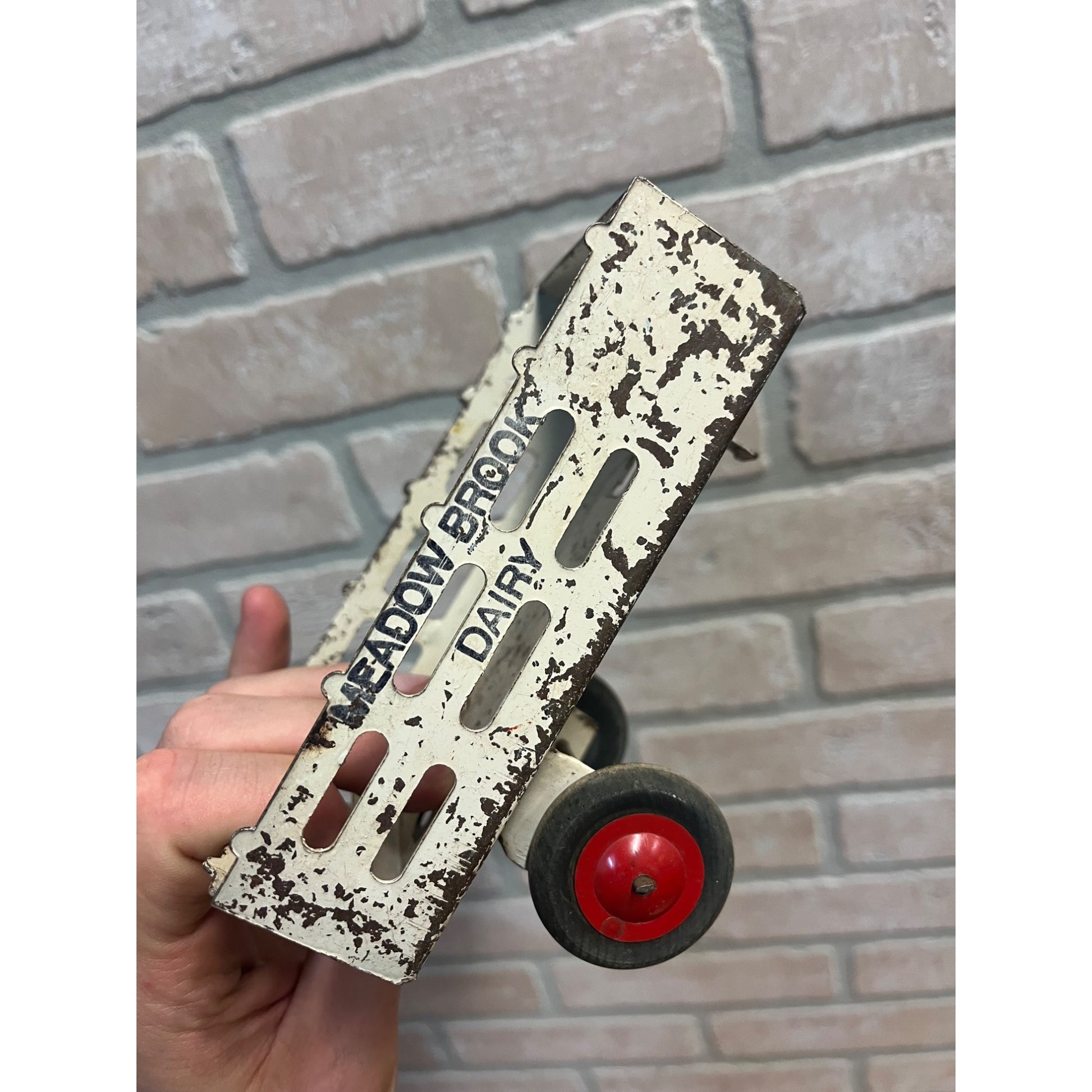 Vintage Marx Pressed Steel Toy Trailers Lot Meadow Brook, Motor Market, Ice