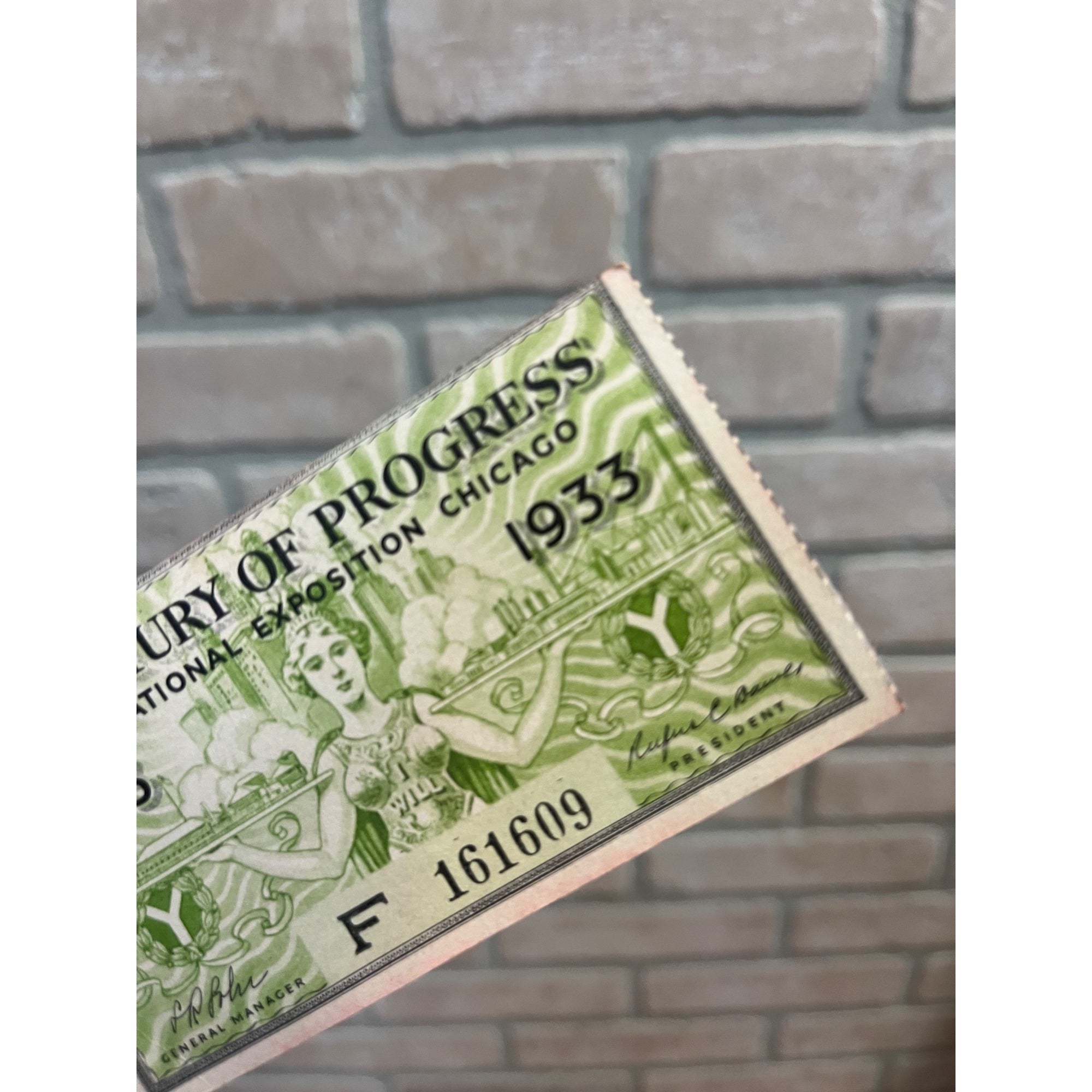 1933 Century of Progress Ticket International Exposition Chicago World’s Fair