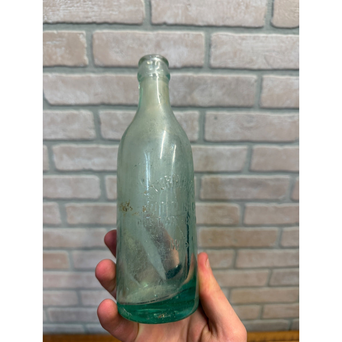 1900s Aqua Strum Bros Bottling Co Wi Soda Bottle Port Washington Wisconsin 8oz
