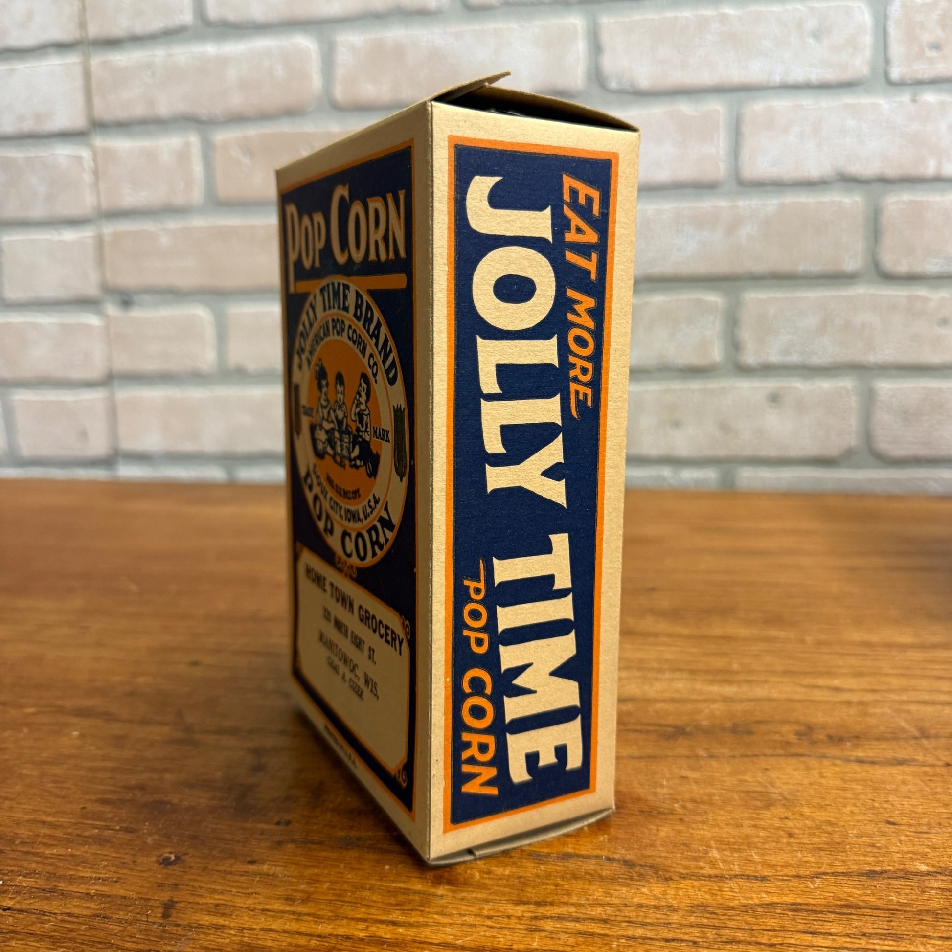 Vintage Jolly Time Popcorn Box Manitowoc, Wisconsin Advertising