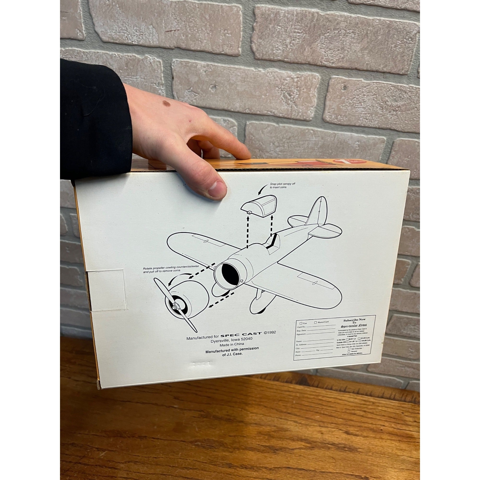 1/25 Case Farm Machinery Vintage Airplane Bank Diecast NIB NEW