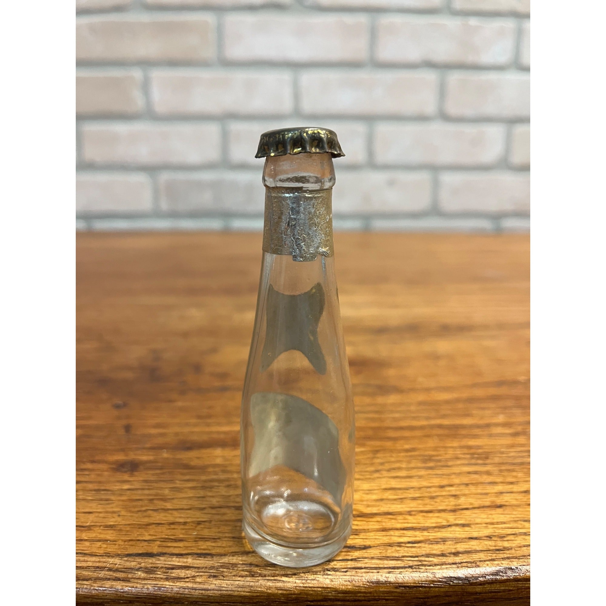 Vintage 1950s Miller High Life Beer Miniature Glass Bottle w/ Cap