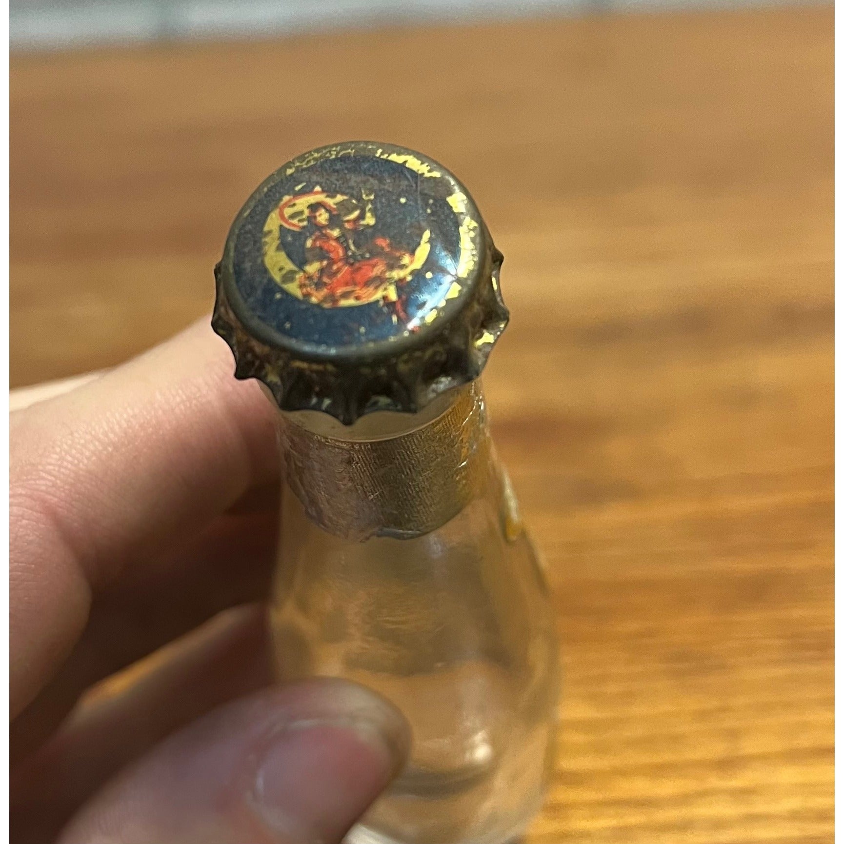 Vintage 1950s Miller High Life Beer Miniature Glass Bottle w/ Cap