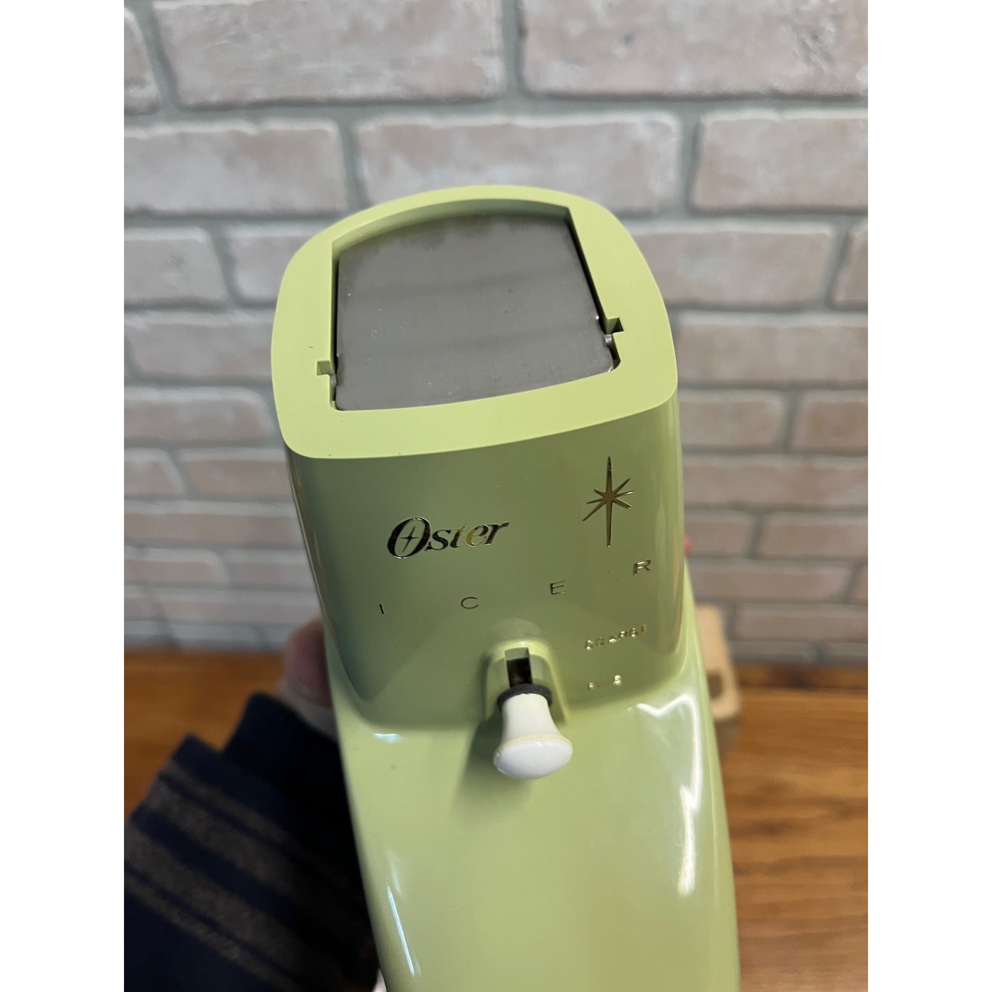 Vintage Osterizer Icer Ice Attachment w/ Box Avocado Model 435 NEW NOS Oster