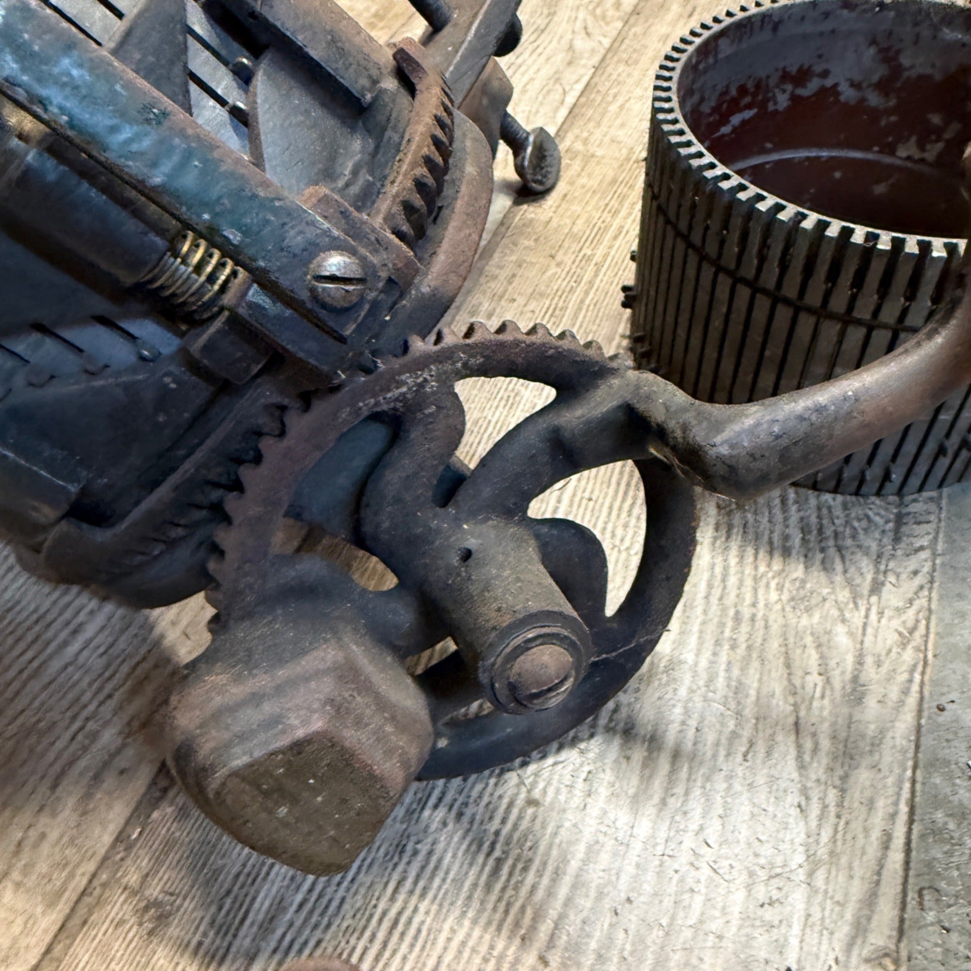 Gearhart 1908 Sock Making Machine-Cast Iron-Very Heavy-Black-Sold as Shown