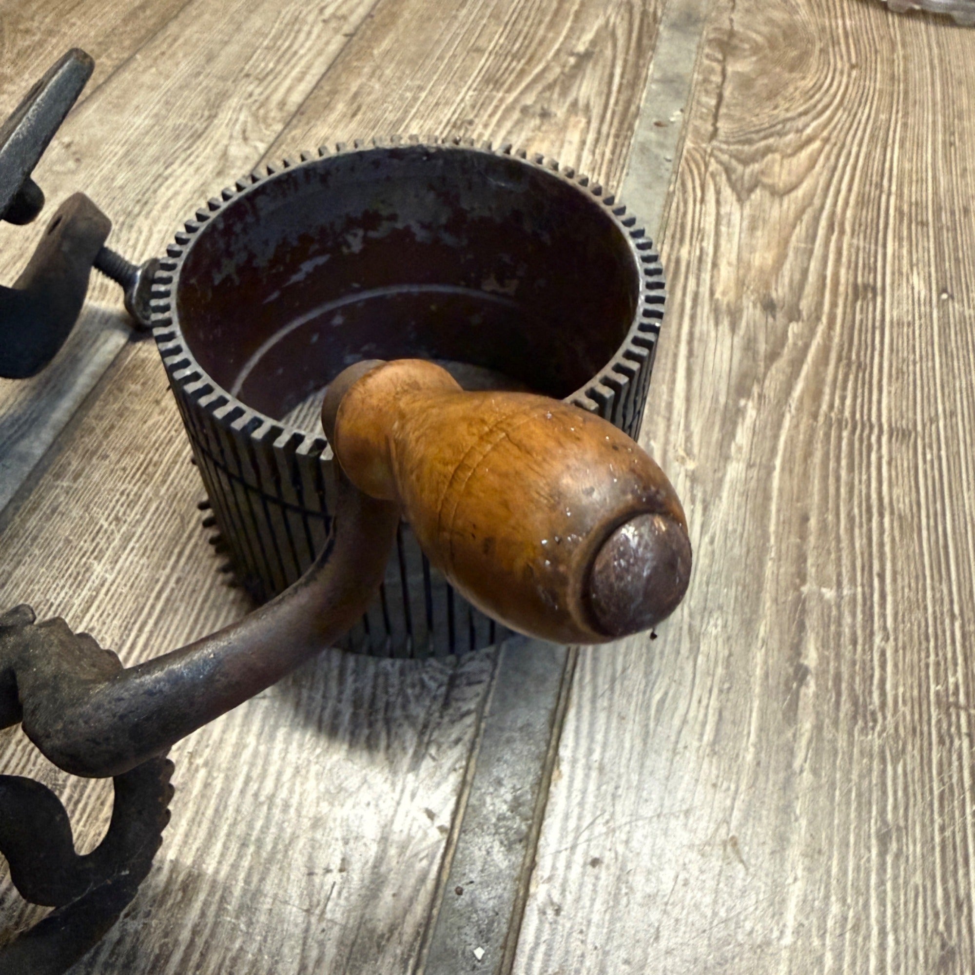 Gearhart 1908 Sock Making Machine-Cast Iron-Very Heavy-Black-Sold as Shown